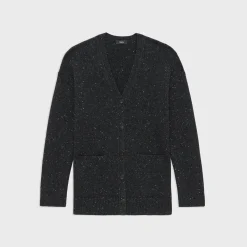 Theory Oversized Cardigan In Donegal Wool-Cashmere-Women Sweaters + Cardigans