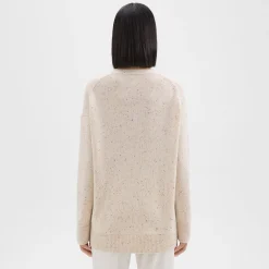 Theory Oversized Cardigan In Donegal Wool-Cashmere-Women Sweaters + Cardigans