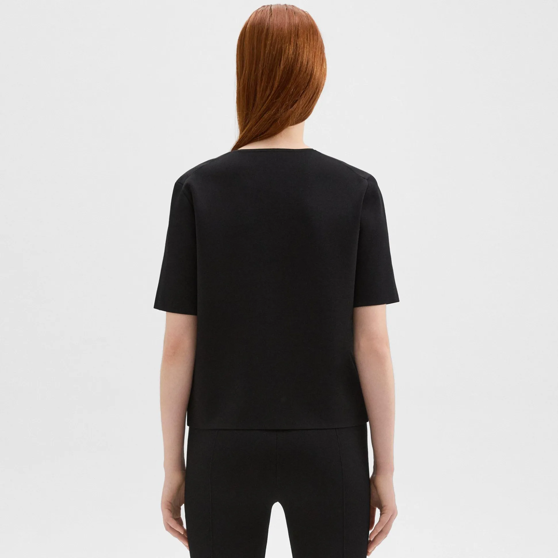 Theory Oversized Sweater Tee In Crepe Knit-Women Sweaters + Cardigans