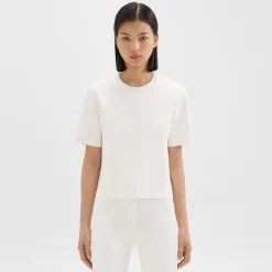 Theory Oversized Sweater Tee In Crepe Knit-Women Sweaters + Cardigans