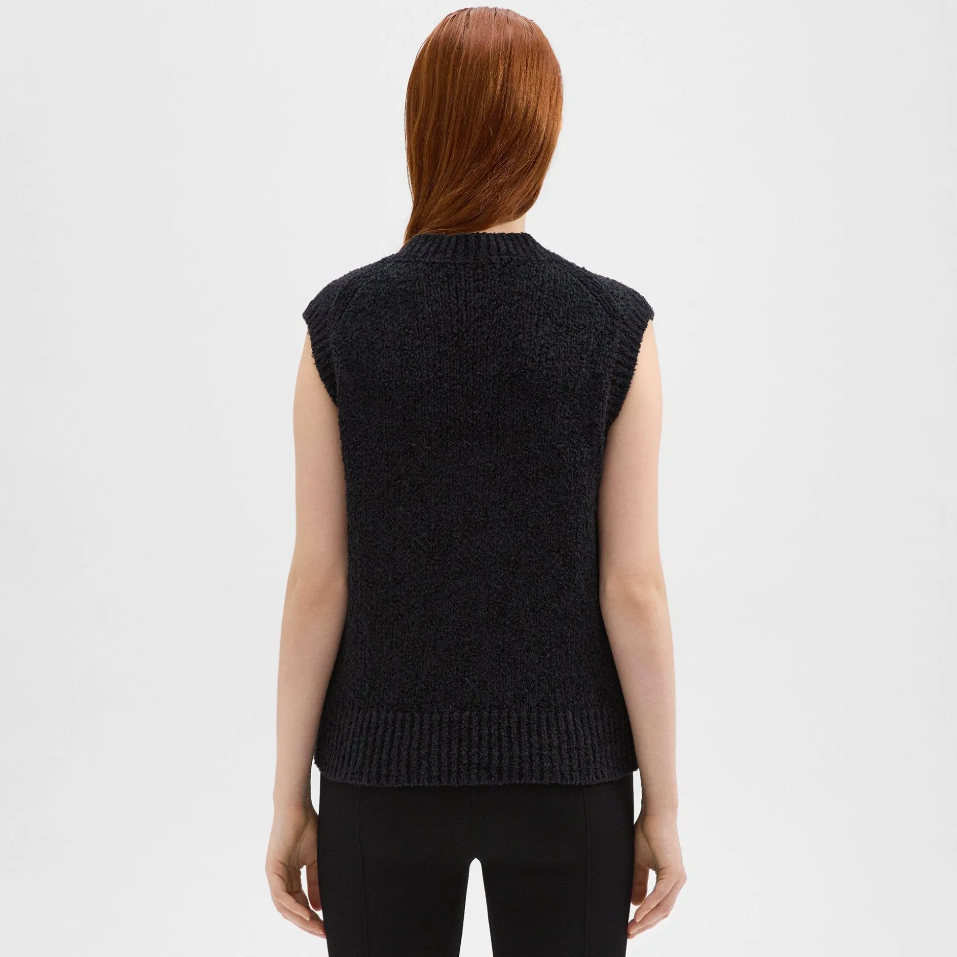 Theory Oversized Sweater Vest In Feather Cotton-Blend-Women Sweaters + Cardigans