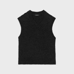 Theory Oversized Sweater Vest In Feather Cotton-Blend-Women Sweaters + Cardigans