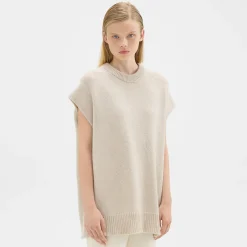 Theory Oversized Sweater Vest In Recycled Wool-Cashmere-Women Sweaters + Cardigans