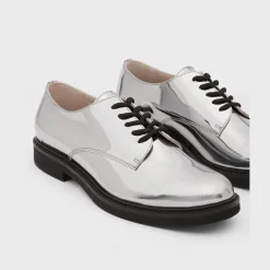 Theory Oxford Shoe In Metallic Leather-Women Shoes
