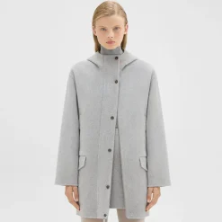 Theory Parka In Double-Face Wool-Cashmere-Women Outerwear