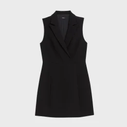 Theory Peak Lapel Mini Dress In Admiral Crepe-Women Dresses