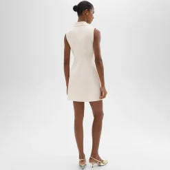 Theory Peak Lapel Mini Dress In Admiral Crepe-Women Dresses
