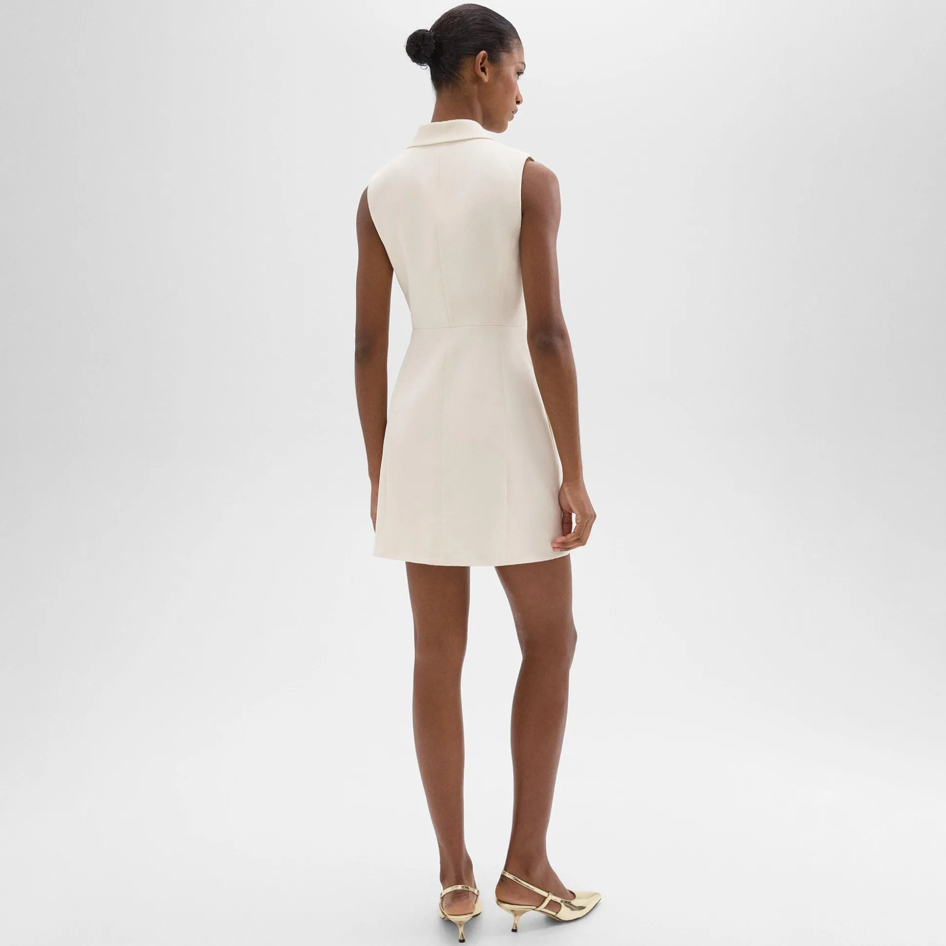 Theory Peak Lapel Mini Dress In Admiral Crepe-Women Dresses