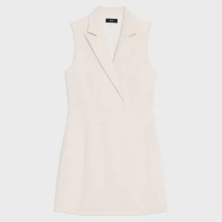 Theory Peak Lapel Mini Dress In Admiral Crepe-Women Dresses