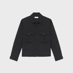 Theory Pinstripe Flannel Shirt Jacket-Men Outerwear
