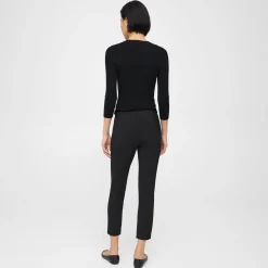 Theory Pintucked Slim Pant In Good Wool-Women Pants