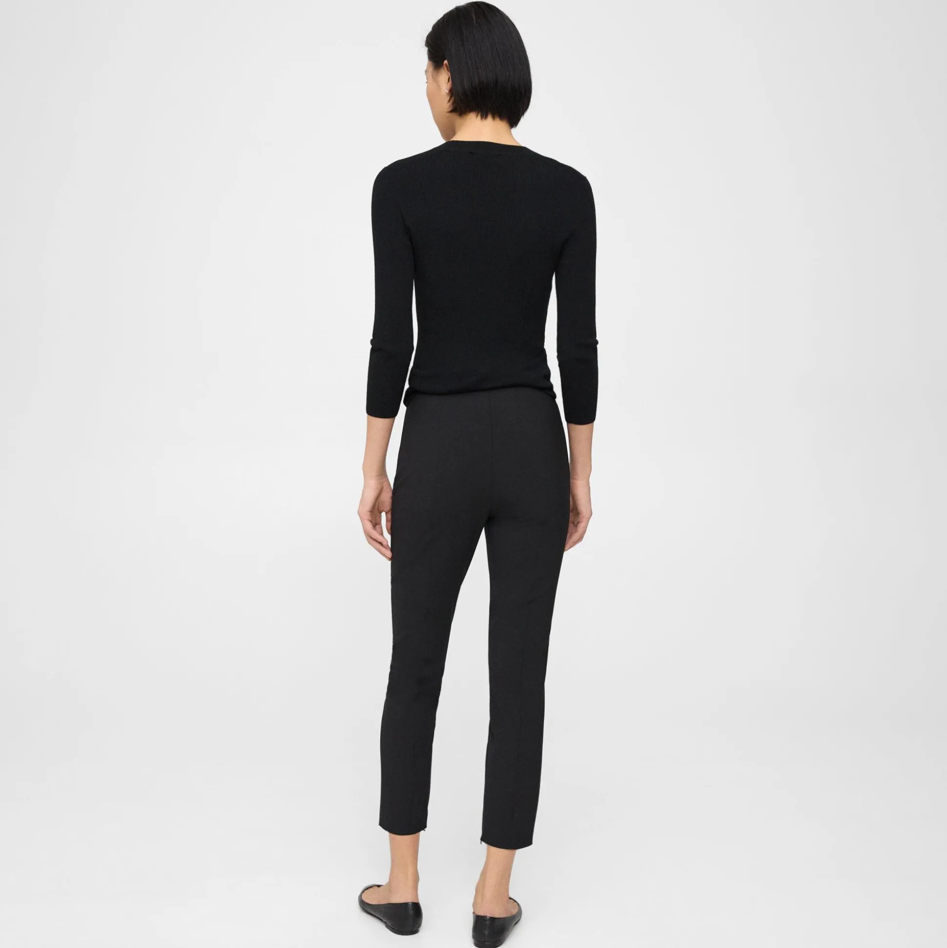 Theory Pintucked Slim Pant In Good Wool-Women Pants