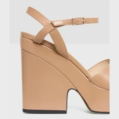 Theory Platform Wedge Sandal In Leather-Women Shoes