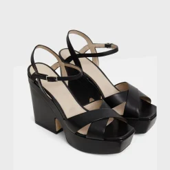 Theory Platform Wedge Sandal In Leather-Women Shoes