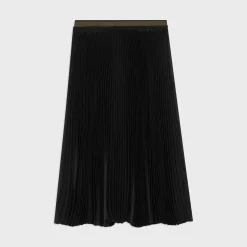 Theory Pleated Crinkle Twill Skirt-Women Skirts