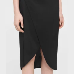 Theory Pleated Sleeveless Midi Dress In Crisp Poly-Women Dresses