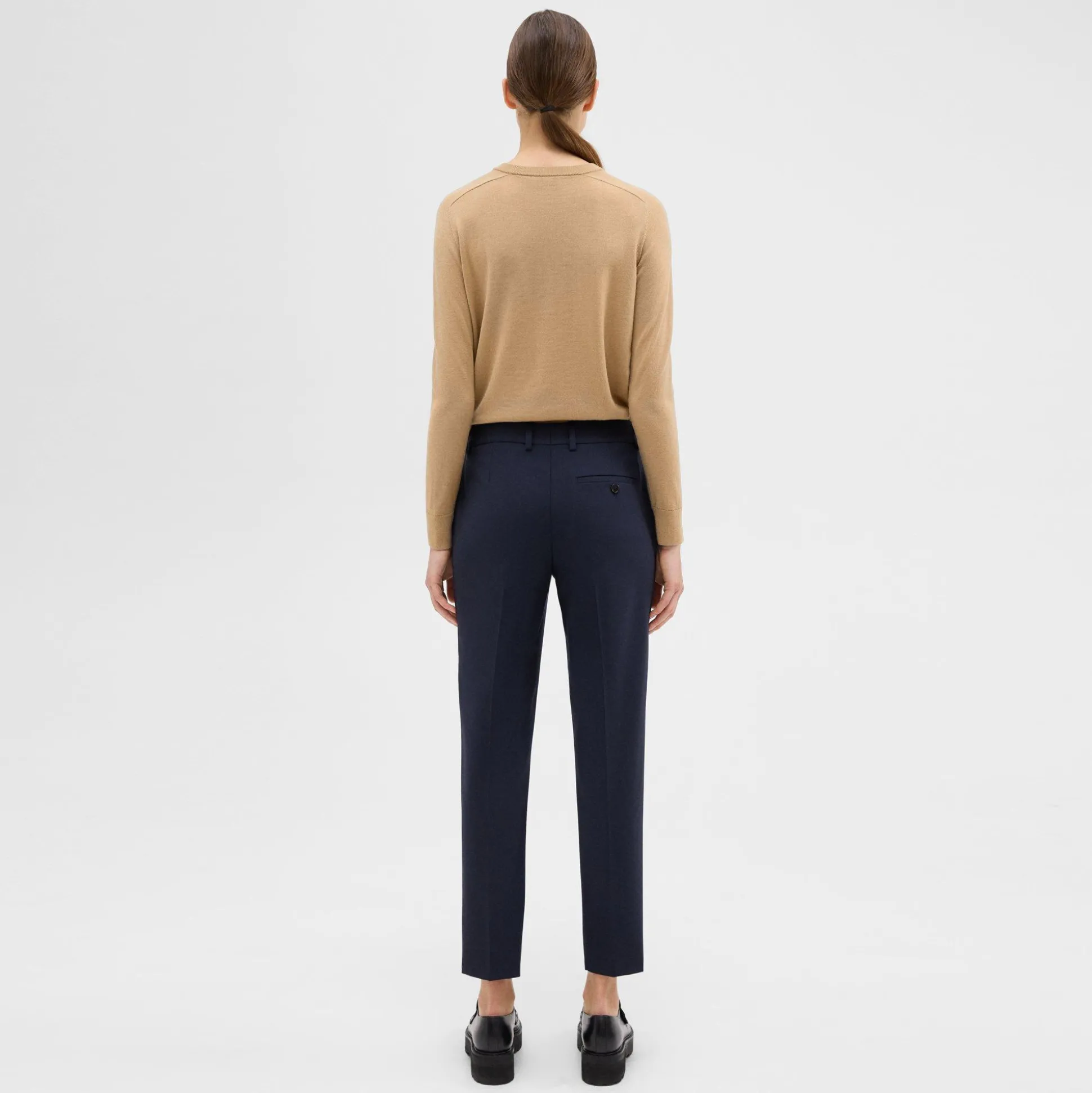 Theory Pleated Wool Gabardine Pant-Women Pants