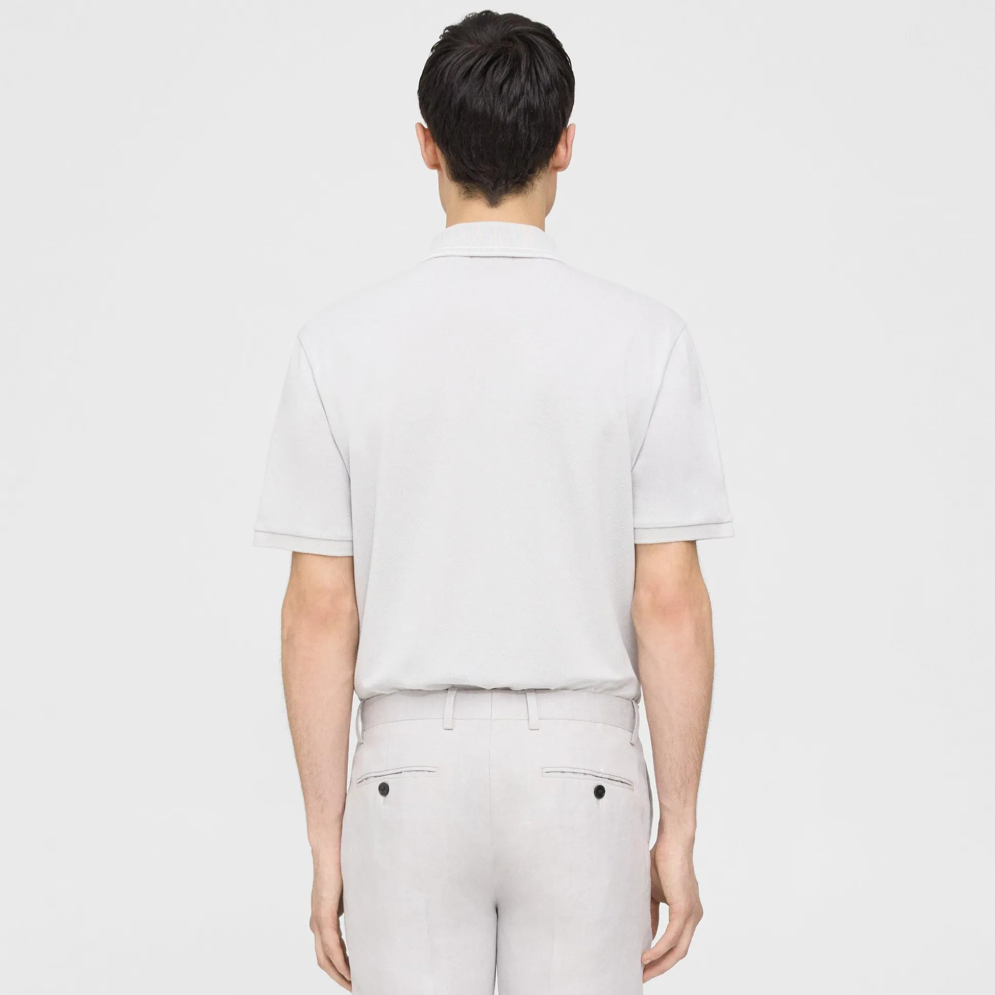 Theory Precise Polo Shirt In Striped Cotton Pique-Men T-shirts + Polos