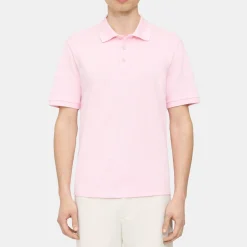 Theory Precise Polo Shirt In Striped Cotton Pique-Men T-shirts + Polos