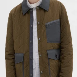 Theory Quilted Feather Nylon Barn Jacket-Men Outerwear