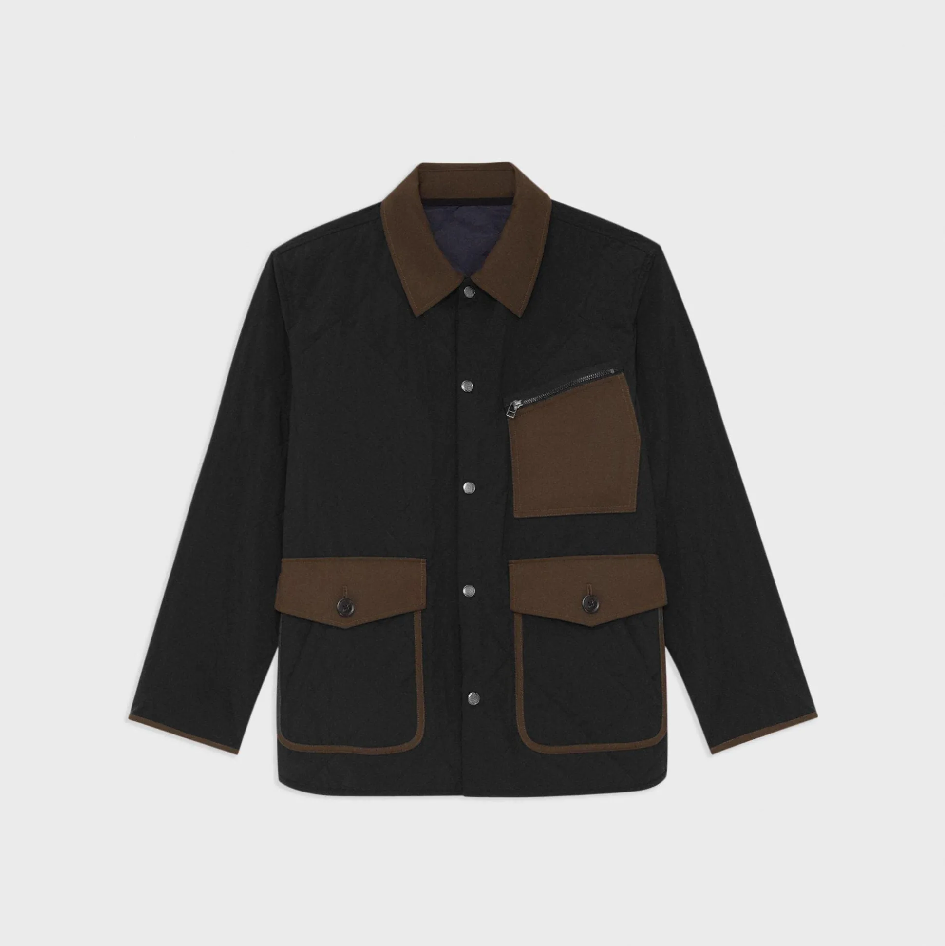 Theory Quilted Feather Nylon Barn Jacket-Men Outerwear