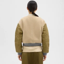 Theory Recycled Poly Reversible Bomber Jacket-Women Outerwear