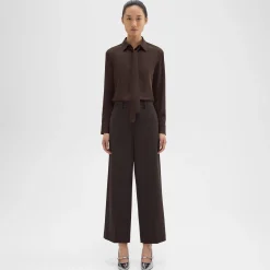 Theory Relaxed Straight Pant In Admiral Crepe-Women Pants