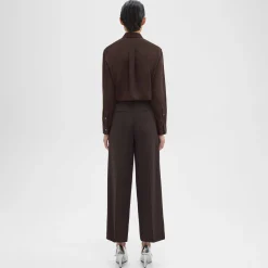 Theory Relaxed Straight Pant In Admiral Crepe-Women Pants