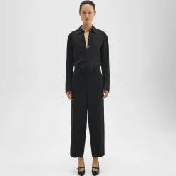 Theory Relaxed Straight Pant In Admiral Crepe-Women Suits|Pants