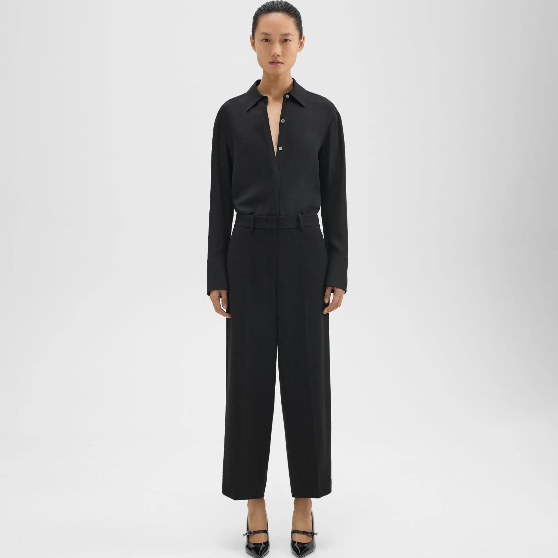 Theory Relaxed Straight Pant In Admiral Crepe-Women Suits|Pants