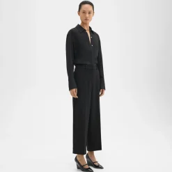Theory Relaxed Straight Pant In Admiral Crepe-Women Suits|Pants