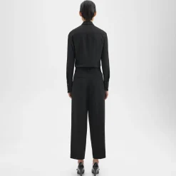 Theory Relaxed Straight Pant In Admiral Crepe-Women Suits|Pants