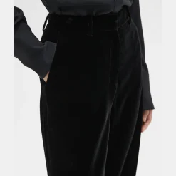 Theory Relaxed Straight Pant In Stretch Velvet-Women Suits|Pants
