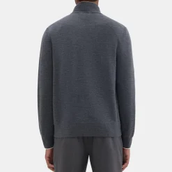Theory Remi Zip Cardigan In Regal Wool-Men Sweaters + Cardigans