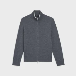 Theory Remi Zip Cardigan In Regal Wool-Men Sweaters + Cardigans