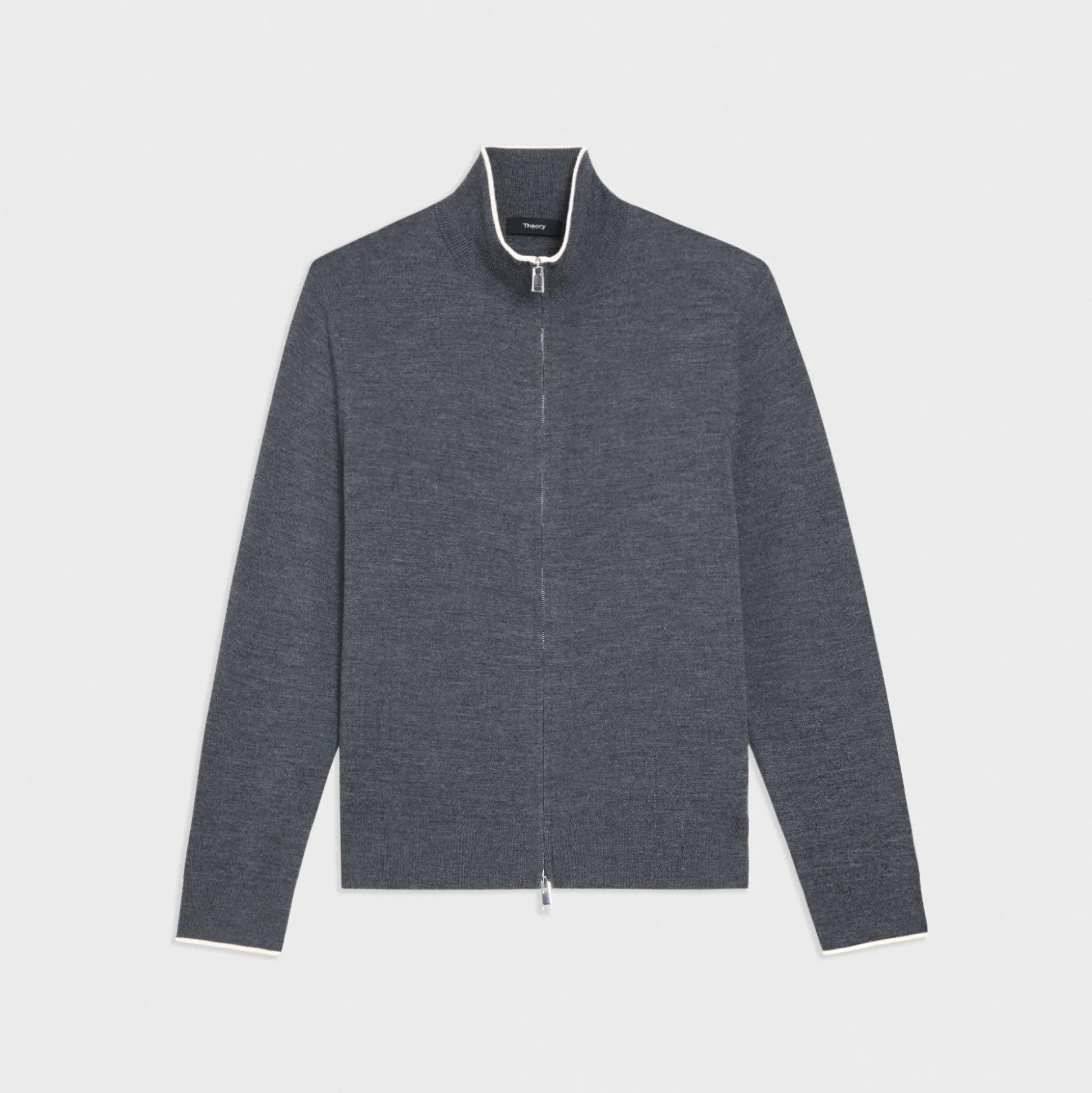 Theory Remi Zip Cardigan In Regal Wool-Men Sweaters + Cardigans