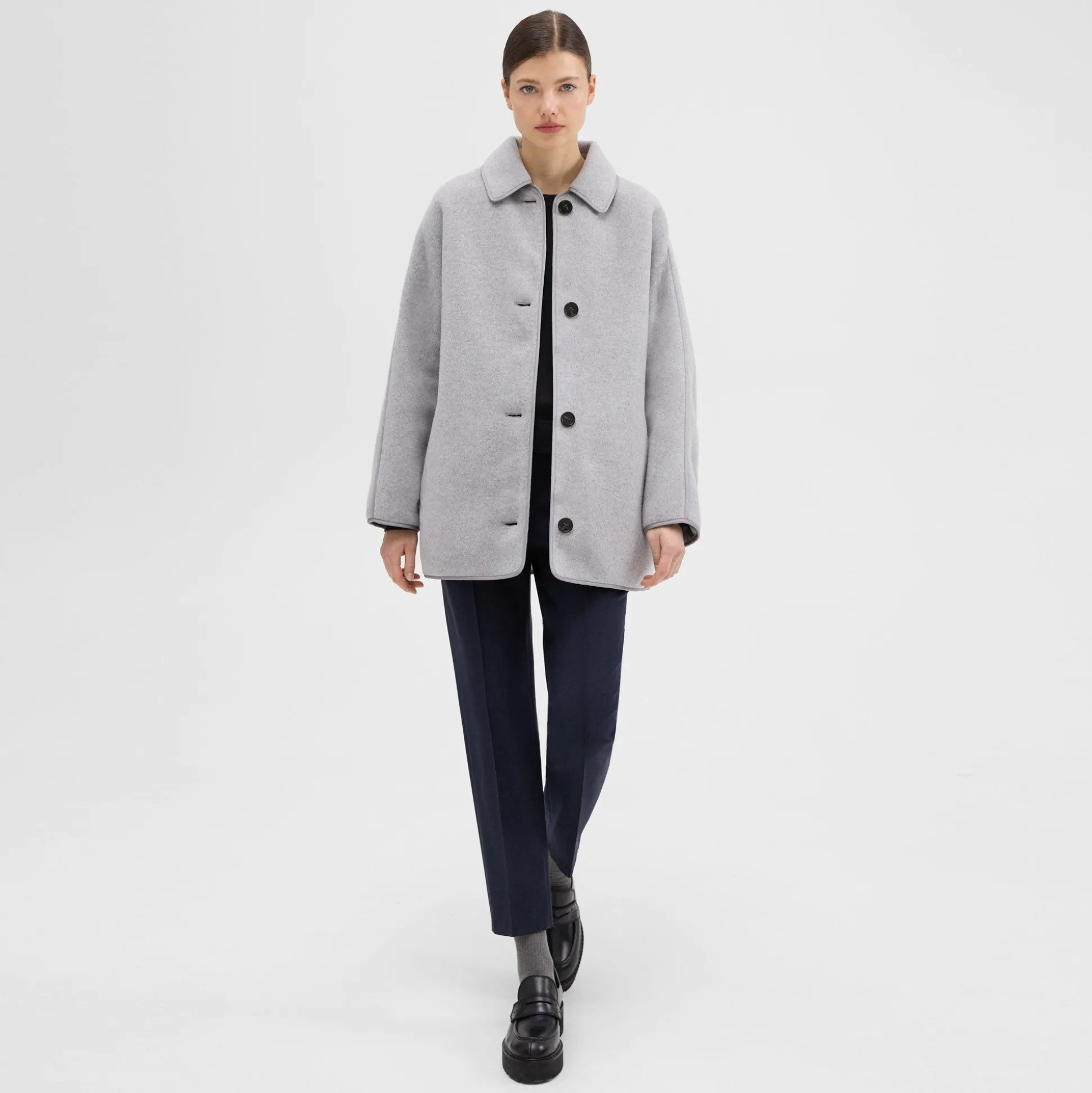 Theory Reversible Recycled Wool Car Coat-Women Outerwear