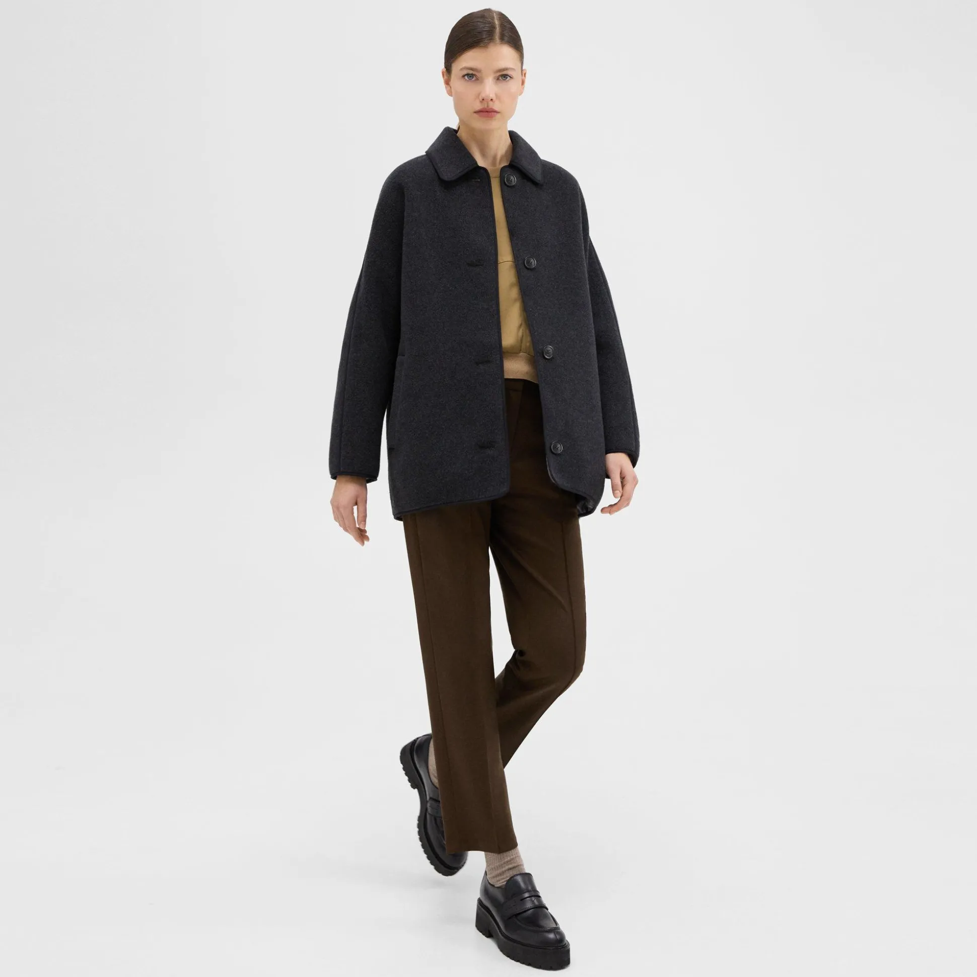 Theory Reversible Recycled Wool Car Coat-Women Outerwear