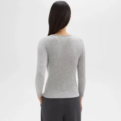 Theory Rib Knit Top In Regal Wool-Women Sweaters + Cardigans