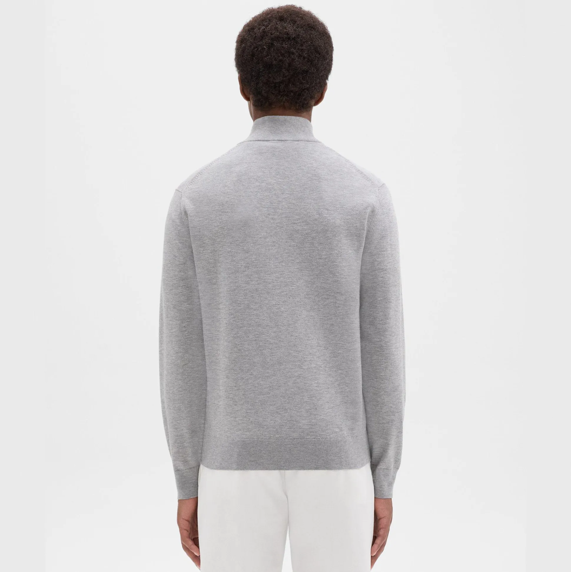 Theory Riland Quarter-Zip Sweater In Light Bilen-Men Sweaters + Cardigans