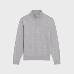 Theory Riland Quarter-Zip Sweater In Light Bilen-Men Sweaters + Cardigans