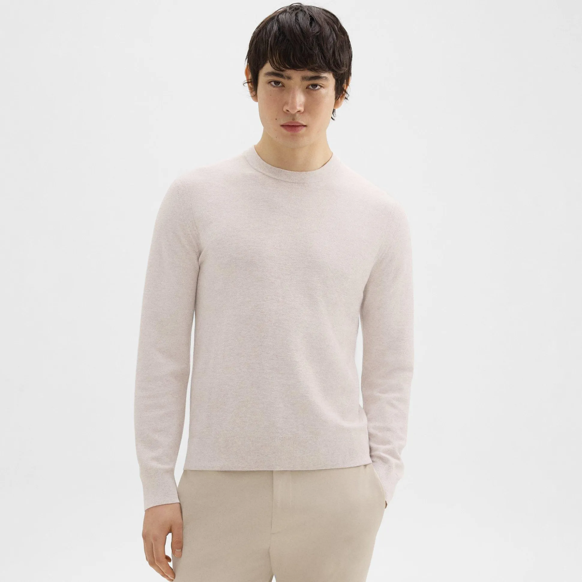 Theory Riland Sweater In Light Bilen-Men Sweaters + Cardigans