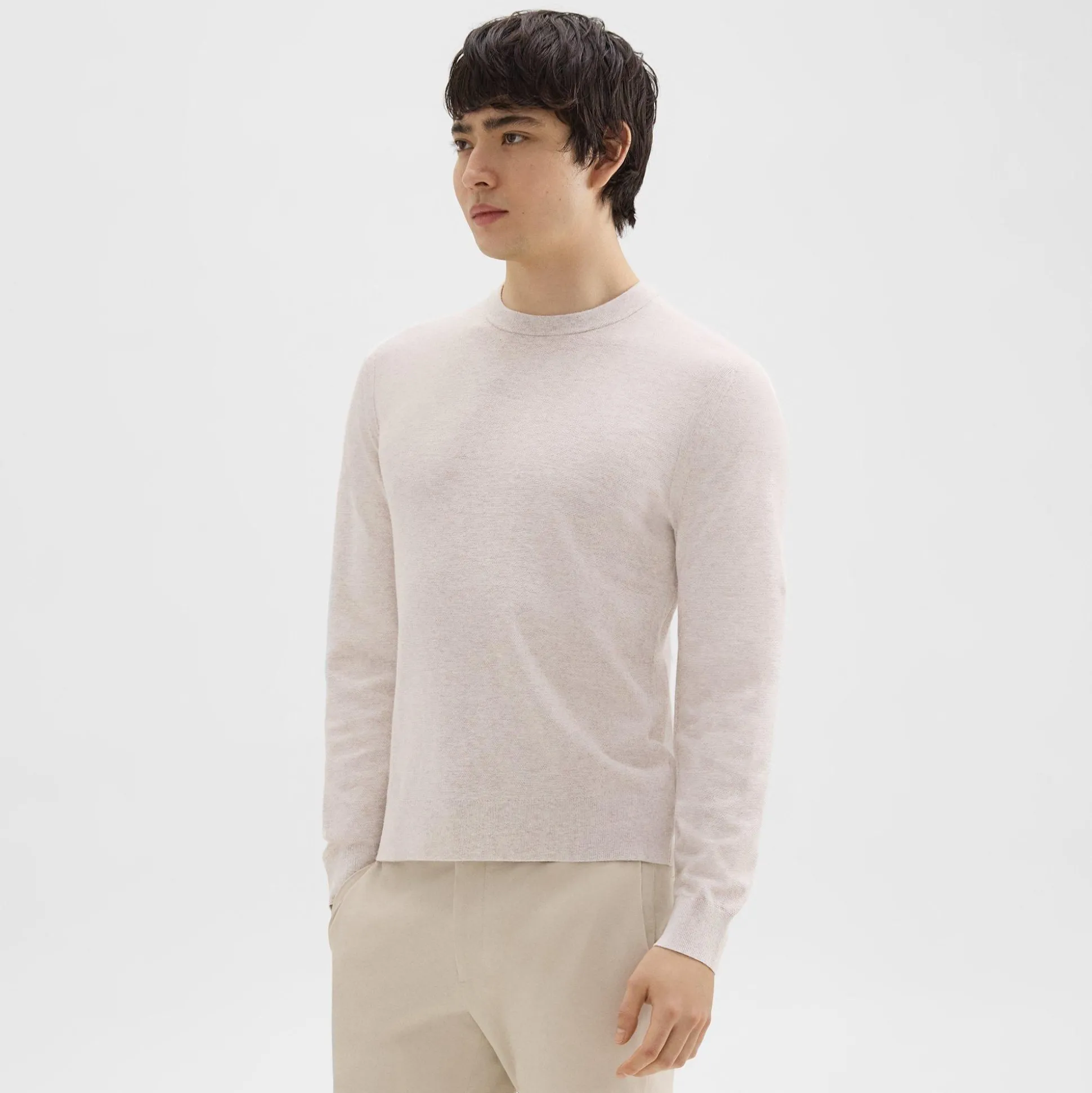 Theory Riland Sweater In Light Bilen-Men Sweaters + Cardigans