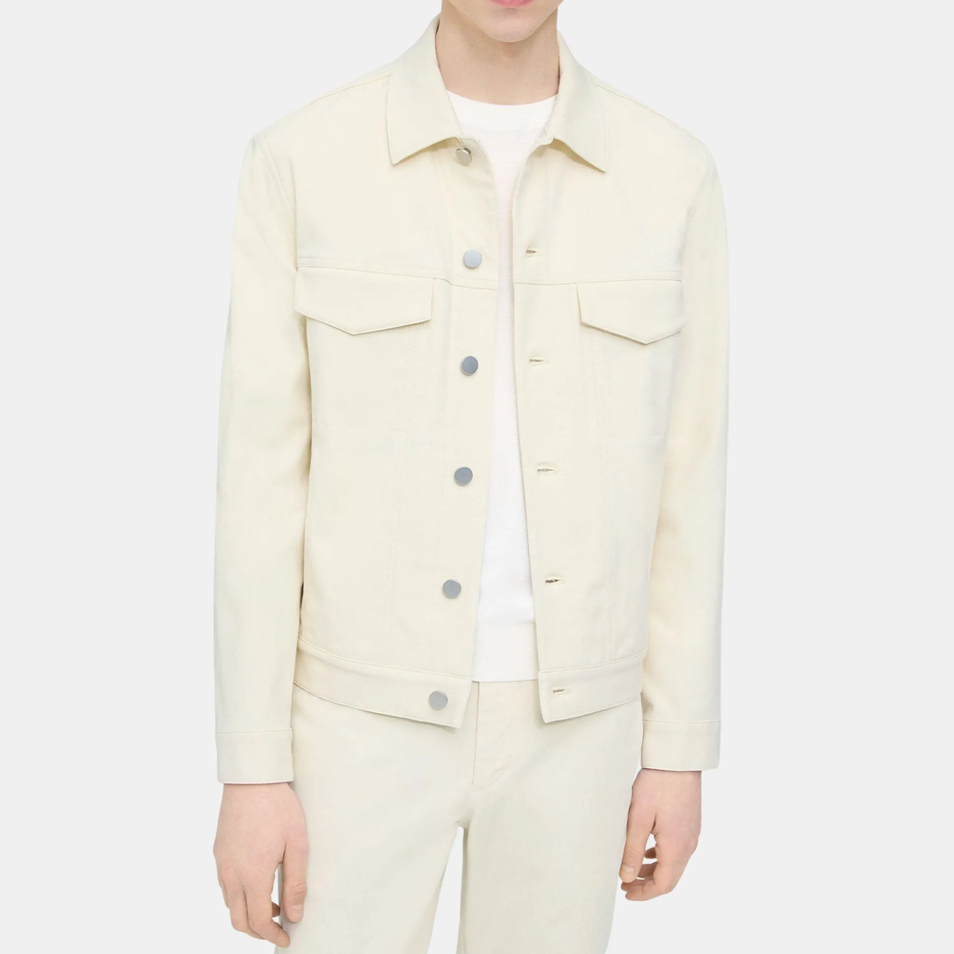 Theory River Trucker Jacket In Neoteric Twill-Men Outerwear|Blazers + Jackets