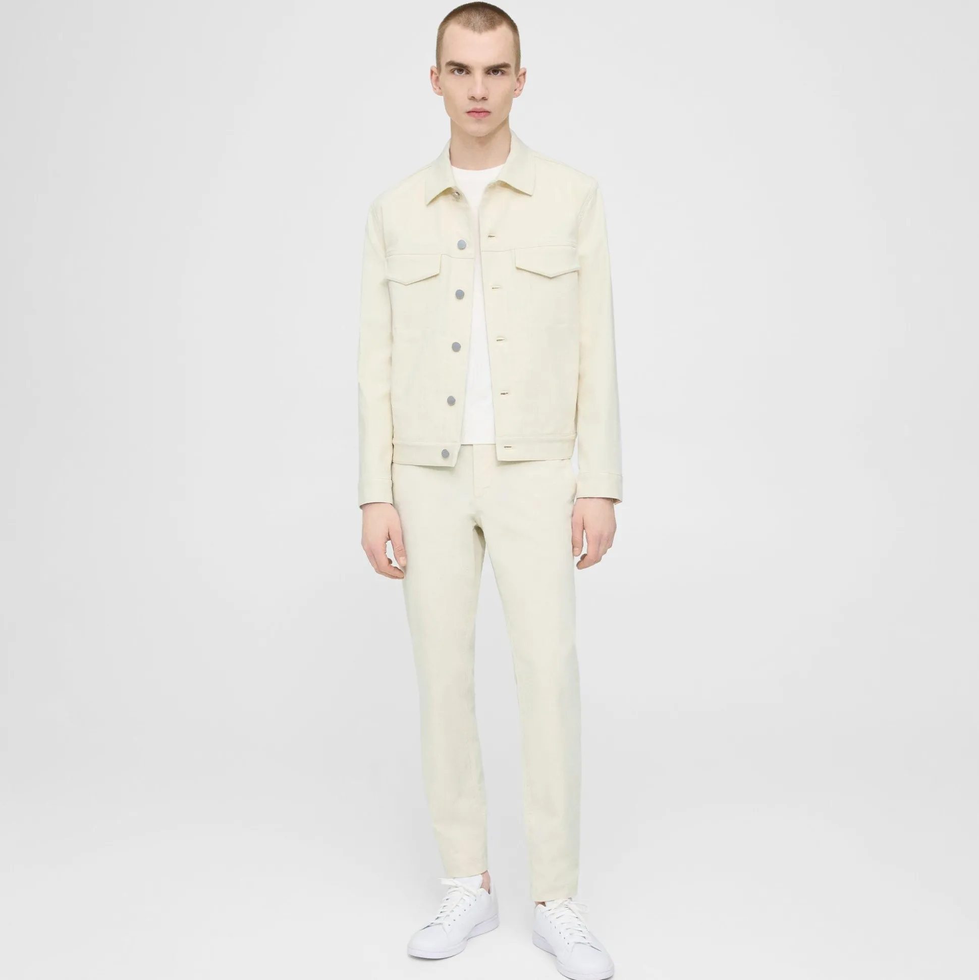 Theory River Trucker Jacket In Neoteric Twill-Men Outerwear|Blazers + Jackets