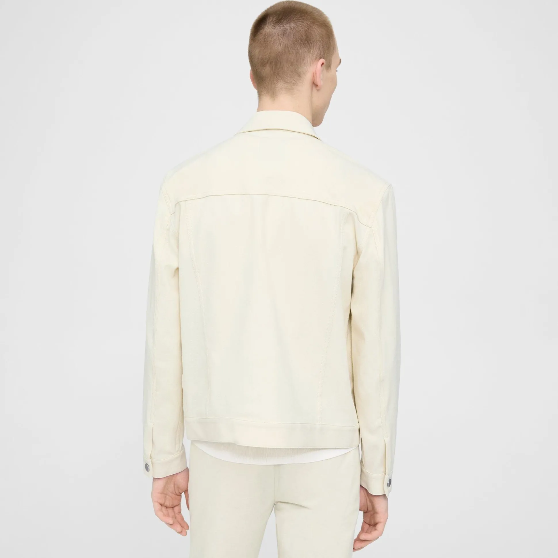 Theory River Trucker Jacket In Neoteric Twill-Men Outerwear|Blazers + Jackets