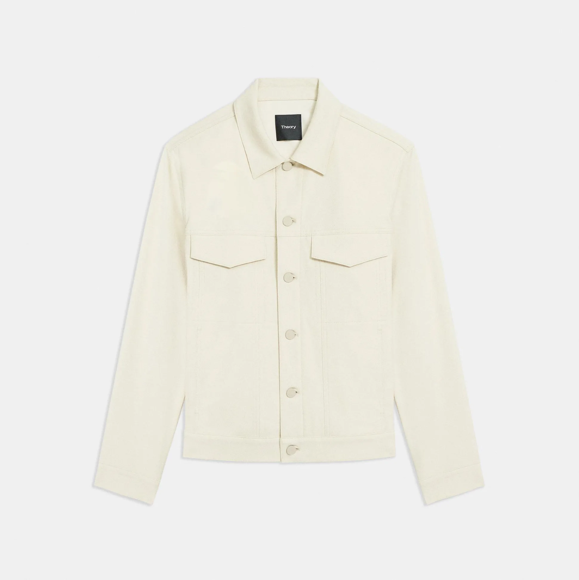 Theory River Trucker Jacket In Neoteric Twill-Men Outerwear|Blazers + Jackets