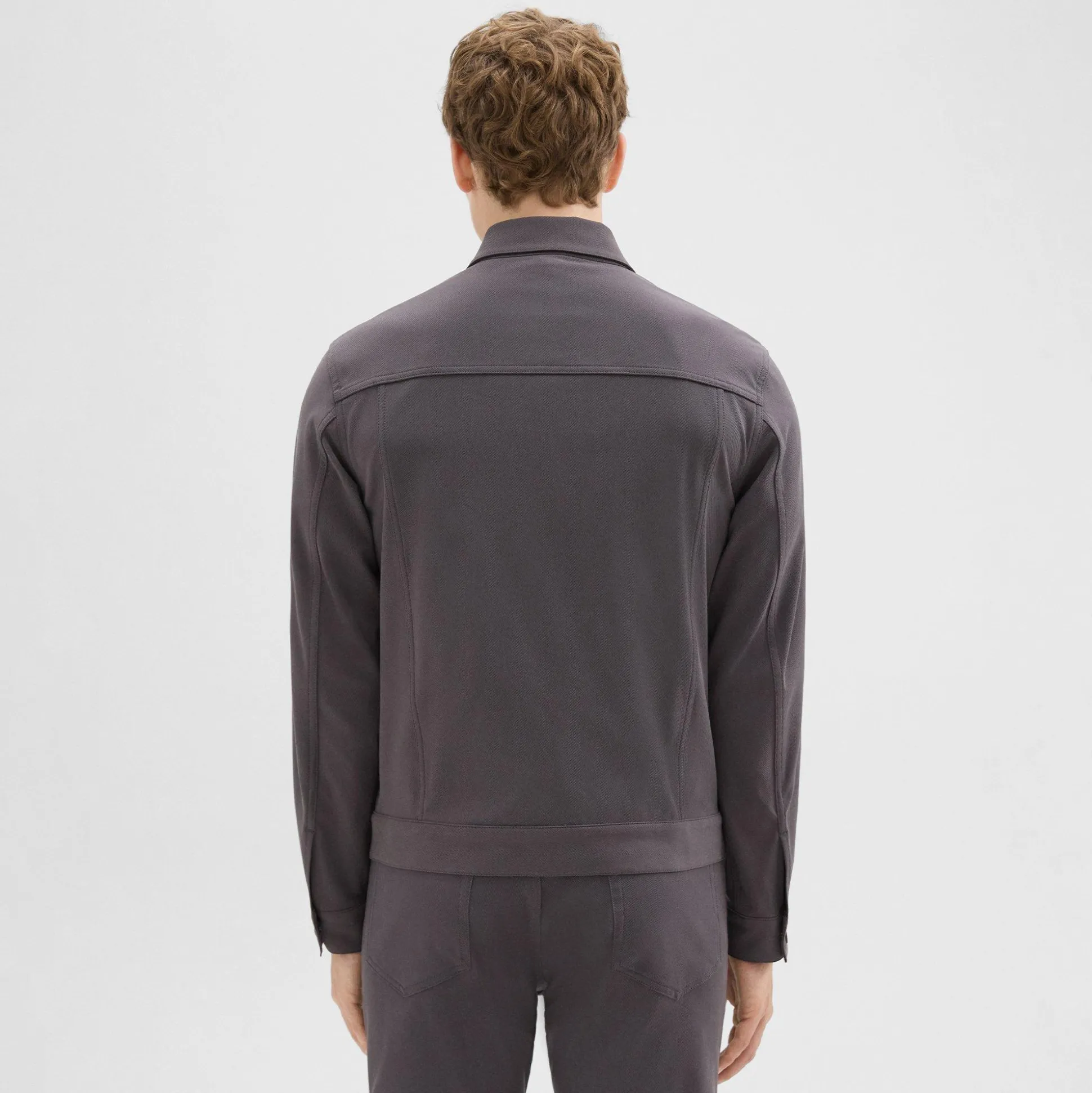 Theory River Trucker Jacket In Neoteric Twill-Men Outerwear|Blazers + Jackets