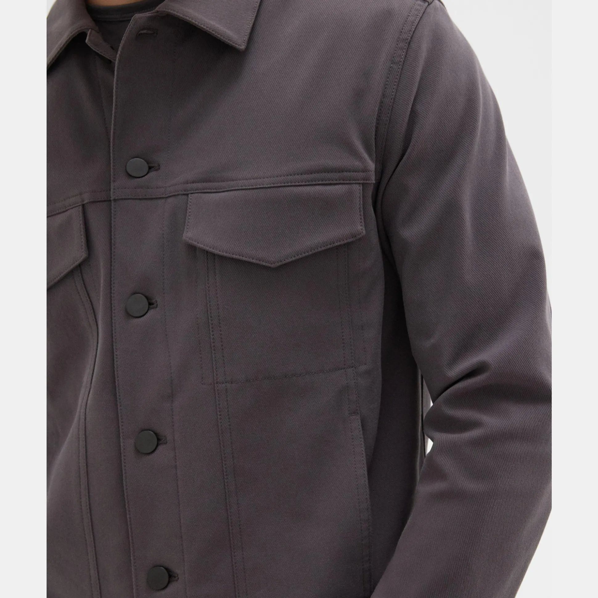 Theory River Trucker Jacket In Neoteric Twill-Men Outerwear|Blazers + Jackets