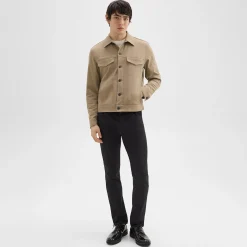 Theory River Trucker Jacket In Neoteric Twill-Men Outerwear|Blazers + Jackets